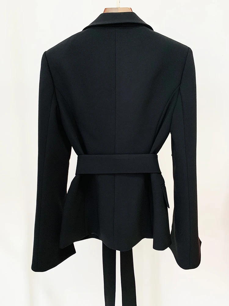 High Street neueste Mode 2024 Runway Designer Blazer Damen Schlitz ärmel Kristall Strass Diamanten Perlen Gürtel Jacke