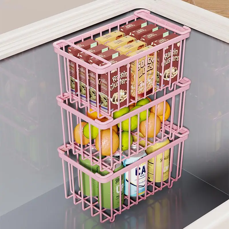 Hängekorbregal für den Tiefkühlschrank, Aufbewahrungsregal für den Kühlschrank, Lebensmittelnetzkorb, Eiscreme-Aufbewahrungsregal, Hängekorb – Detail 3