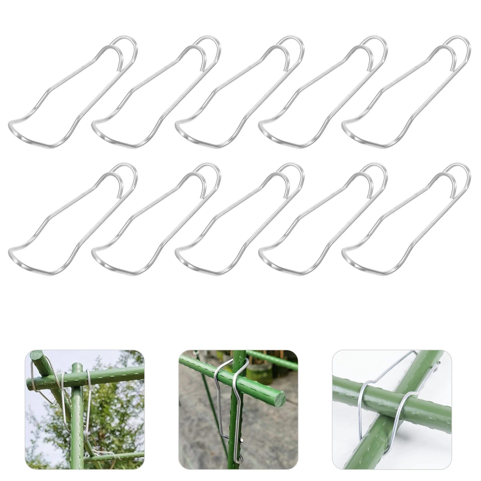 

25 Pcs Climbing Vine Stand Pillar Connection Buckle Plant Support Fixing Spring Connecting Iron Wire Steel Pipe Fittings