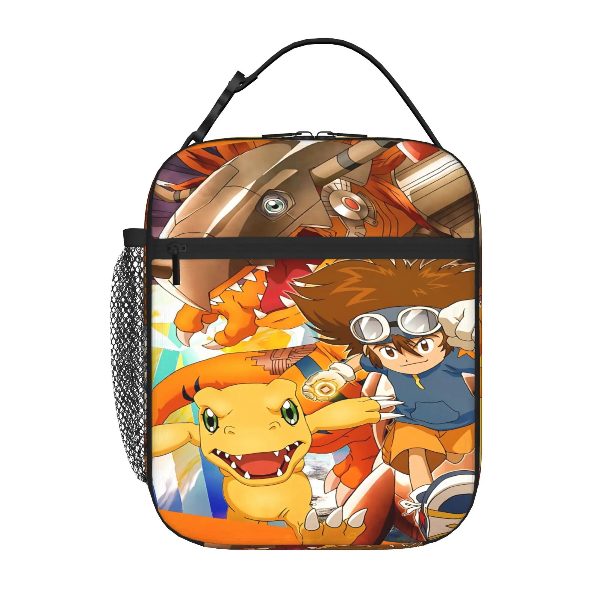 1 Piece Zipper Closure Brave Partners Storage Bag Pocket D-Digital Monster  School Lunch Food Box For Lunch Food Bag