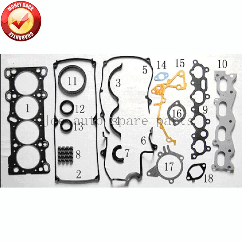 B6 Engine Full gasket set kit for Mazda 30X 323 1.6L 1598cc 1989-1997 50138100 0K25A-10-270 0K23A-10-270R