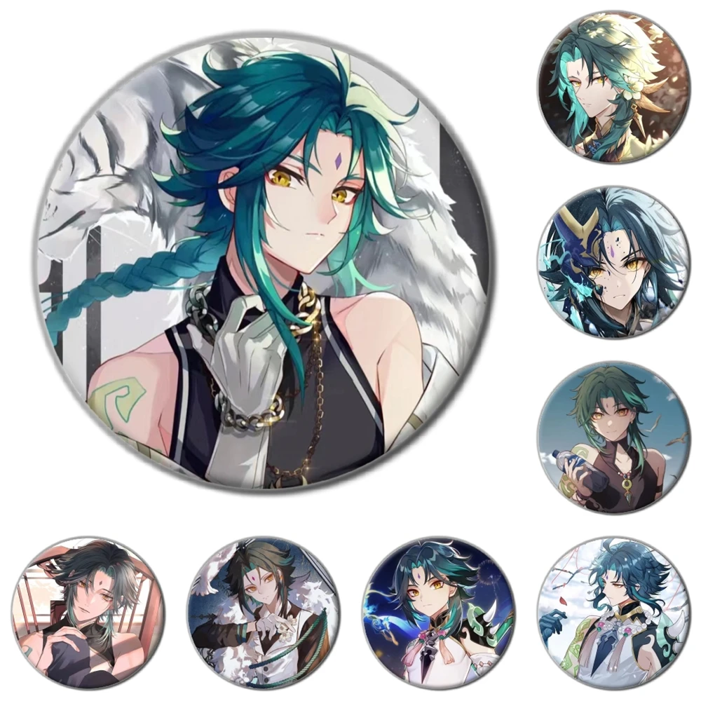 

58 мм игра Genshin Impact Xiao косплей костюм значок булавка SPTE жесть брошь реквизит