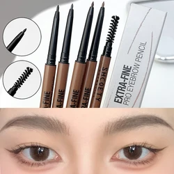 Lasting Ultra-fine Eyebrow Pencil Waterproof 4 Colors Non-fading Anti-sweat Eyebrow Pencil with Brush Makeup Tool for Beginners