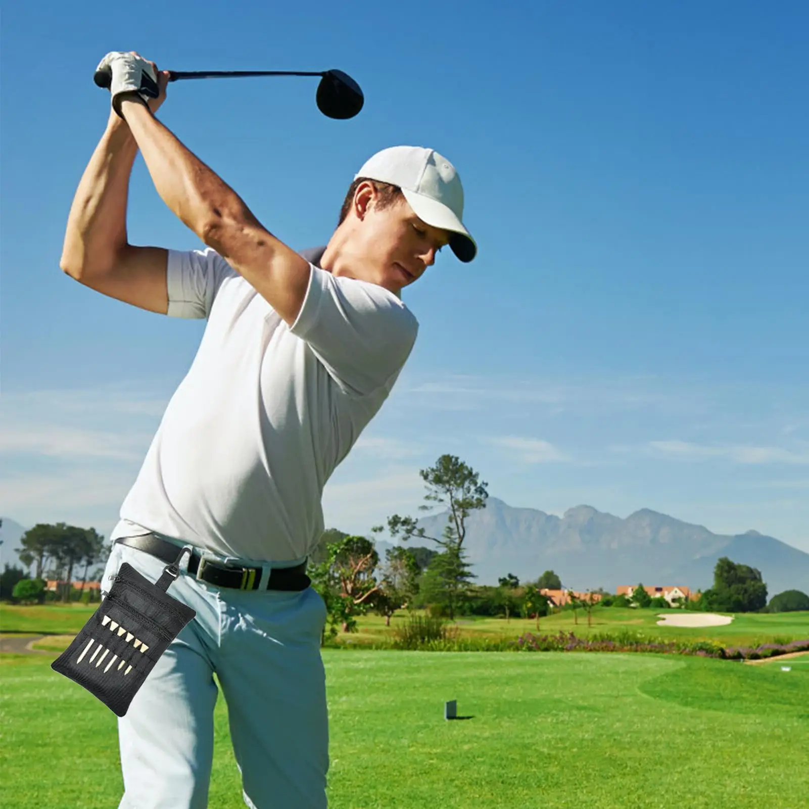 

Сумка для гольфа, держатель для футболки, органайзер с застежкой-молнией, сумка для футболки для гольфа, сумка для пояса, рюкзак для тренировок на открытом воздухе, для путешествий, тренажерного зала для мужчин