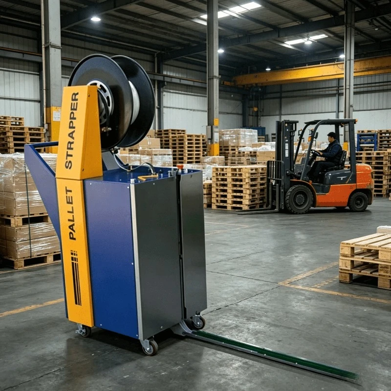 ST Semi-Automatic Strapping Threading Machine Pallet Strapping All in One Labor Free Bundling Packing Machine