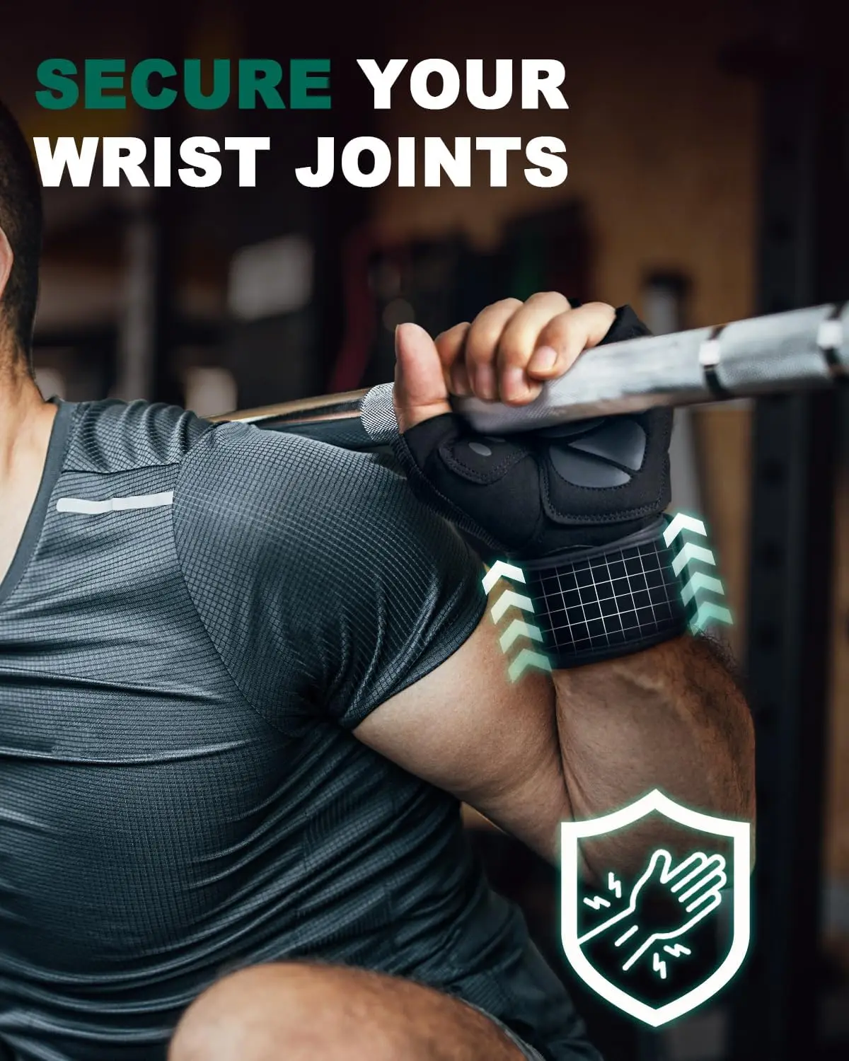 Trideer Workout Gloves for Men, Weight Lifting Gloves with Wrist Wrap Support, Full Palm Protection & Extra Grips for Weightlift