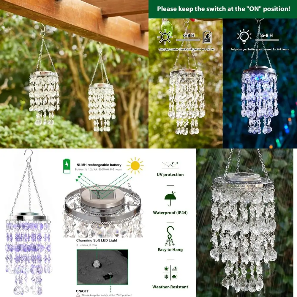 

pair of 18.75" outdoor solar wind chimes with transparent acrylic beads and blue tones