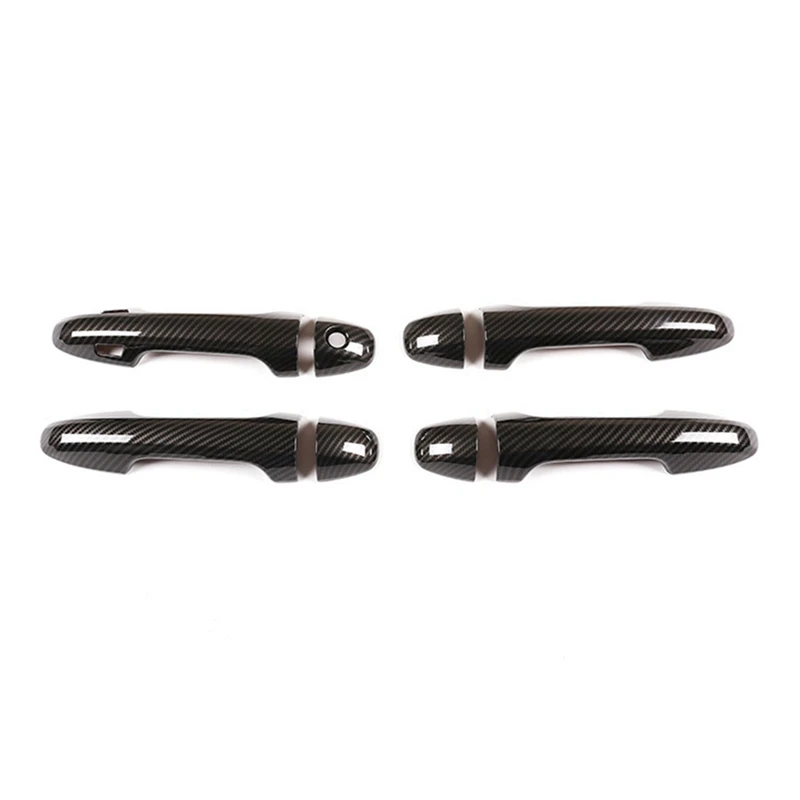 8Pcs Door Handle Carbon Fiber Pattern Car Exterior Comfort Access Door Handle For 2015-2020 Toyota Tacoma