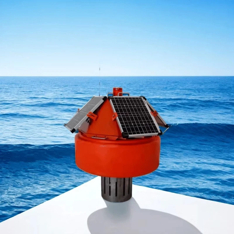 Custom Water Quality Monitoring Buoy Floating Buoy with Warning Light Solar Panels and Sensors Smart Buoy Monitoring