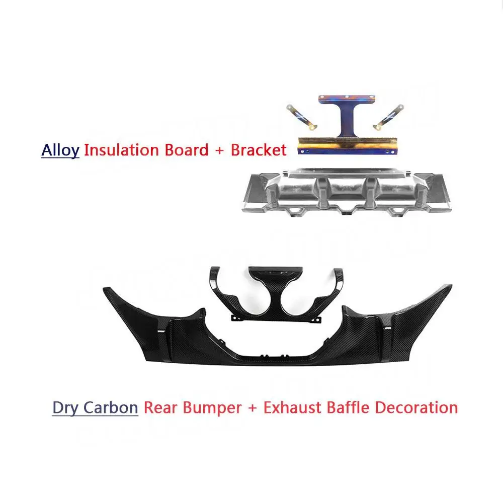 For BMW M2 G87 2023+ Carbon Fiber Rear Bumper Lip Diffuser Spoiler Middle Outlet Exhaust Baffle Alloy Heat Shield Bracket FRP