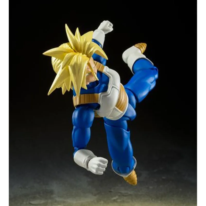 Bandai genuíno s.h. figuarts anime figura super saiyan troncos figura de ação brinquedos para menino crianças presente modelo colecionável ornamentos
