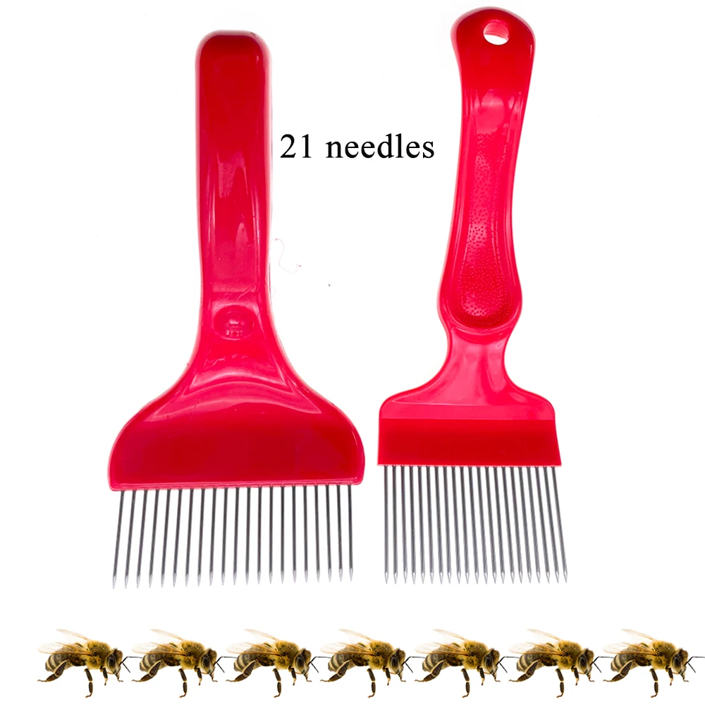 Comb 21 Tins Straight Needle Plastic Handle Honey Cutter Pile Fork Extracting Capping  Scratcher Labor Saving Beekeeper Tools