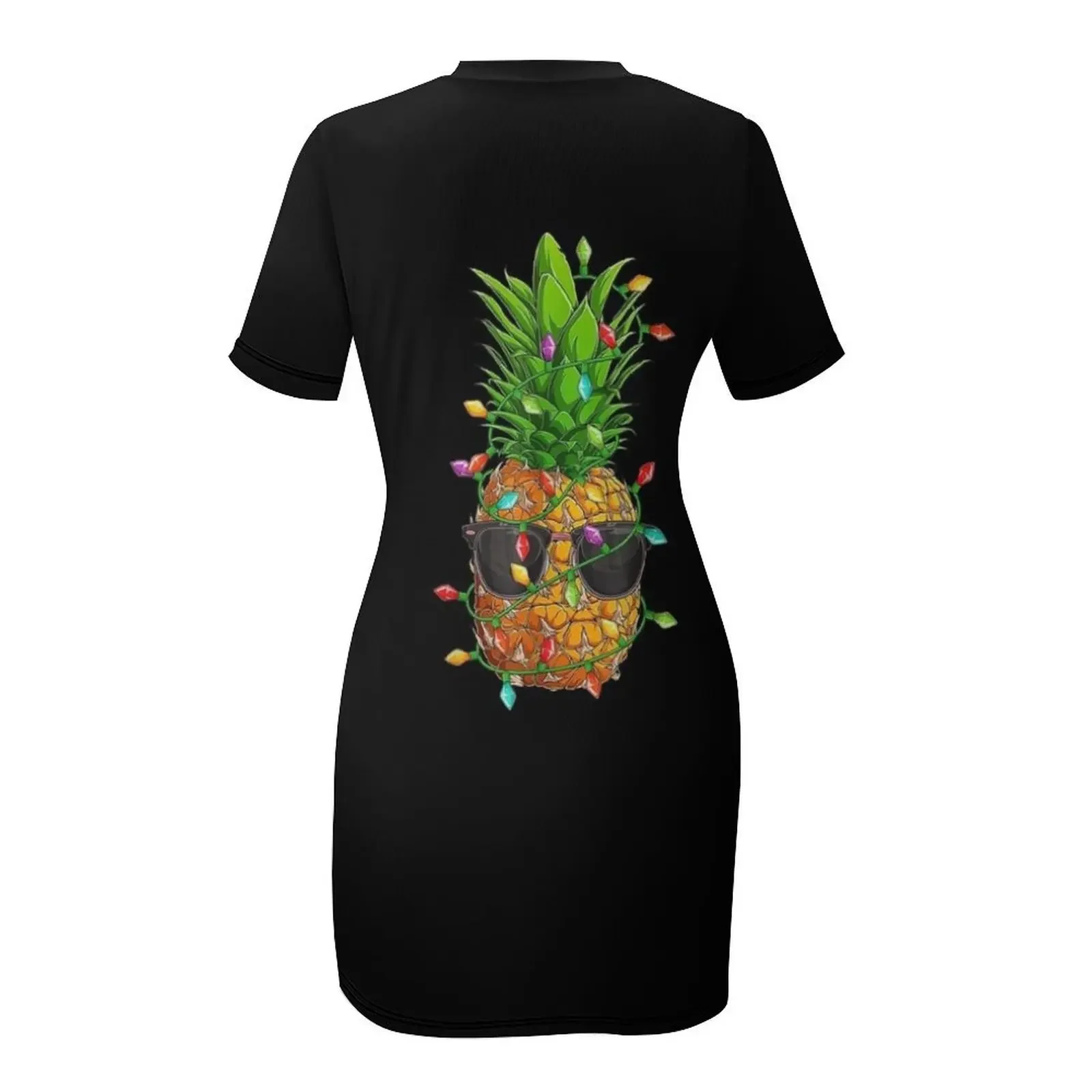 Pineapple Sunglasses Lights July Tropical Christmas Hawaiian T-Shirt Short-Sleeved Dress sensual sexy dress for women Dress