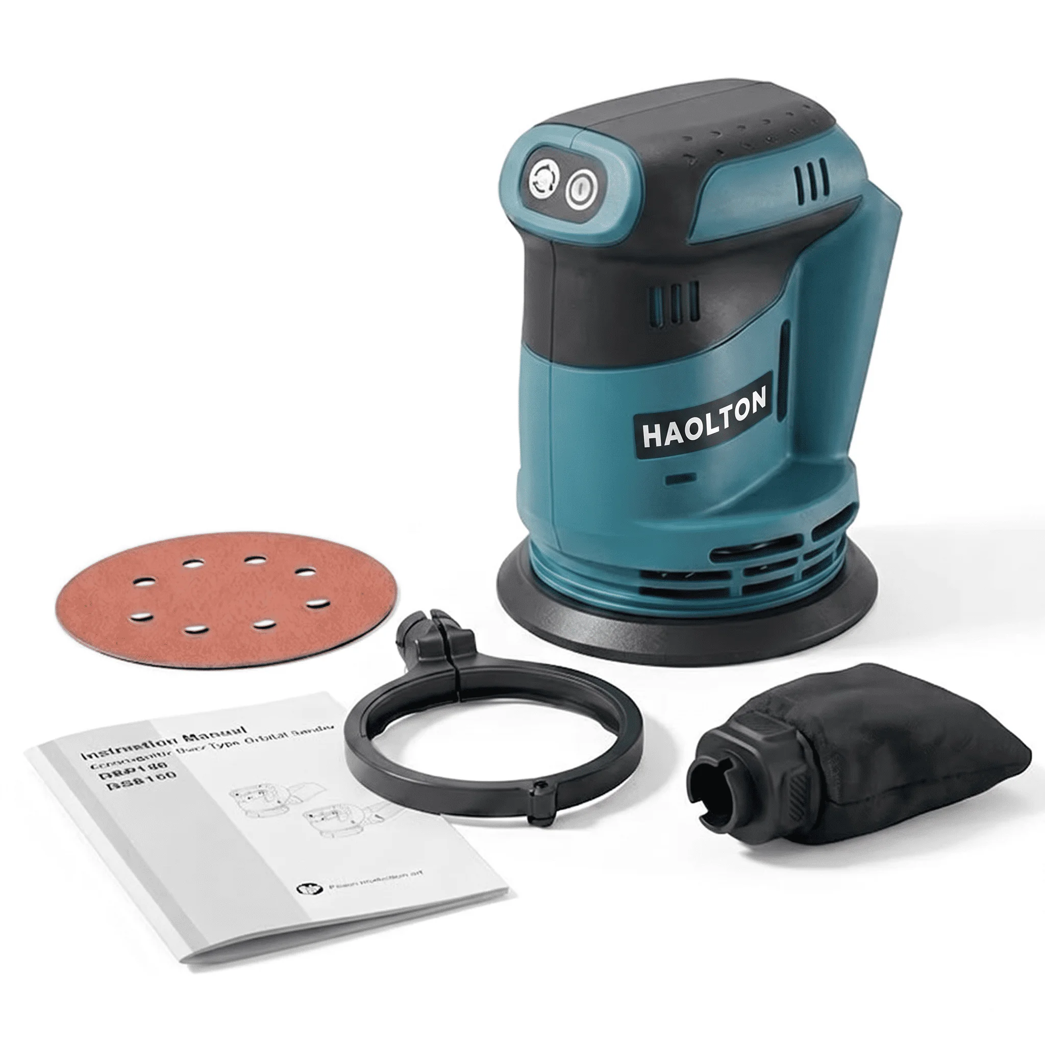 HAOLTON Brushless Sander Disc 11000rpm Cordless Woodworking Sanding Putty Polishing Power Tool For Makita 20V Battery