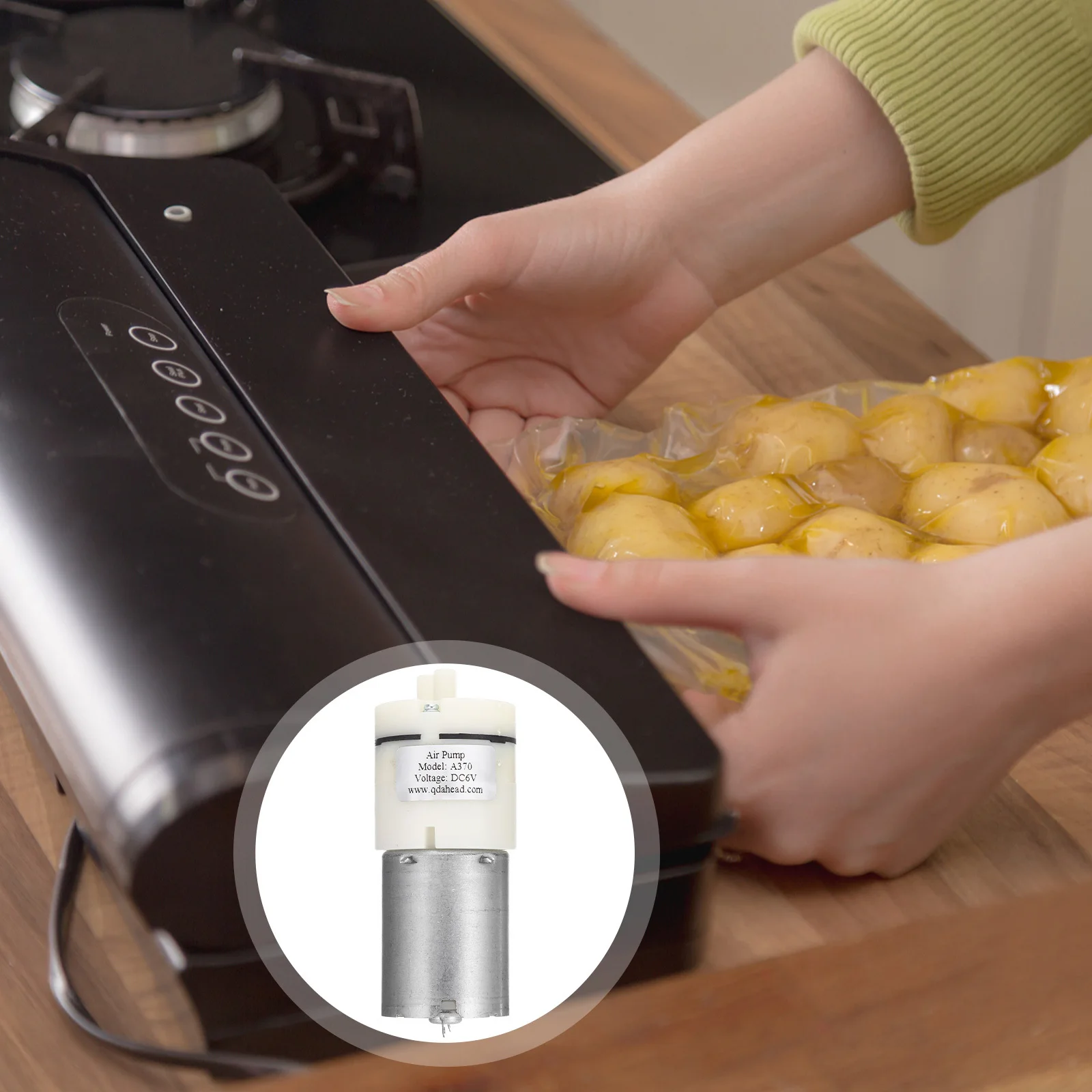 

A370 Vacuum Pump Portable Dc 6V Electric Diaphragm Pump Low Noise Miniature Home Appliance Air Sampling Medical Equipment