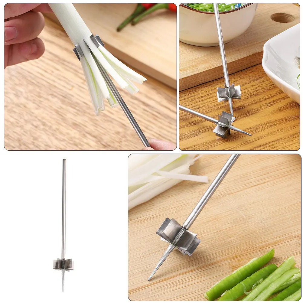 Cortador de Verduras Multifunción de Acero Inoxidable con Diseño de Flor de Ciruelo, Separador de Cebollas para Cebollitos, Pimientos y Zanahorias, Rápido