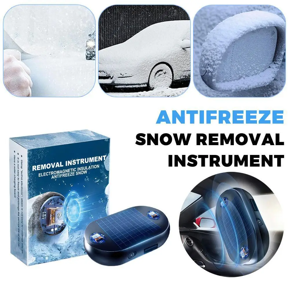 Solar Powered Anti Freeze Snow Remover Portable Car Windshield Rearview Mirror Ice Melting Deicing Winter Auto Accessory Tool