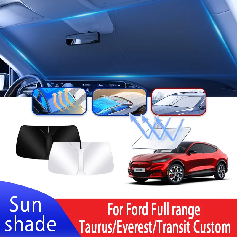 Car Sun Visor For Ford Taurus Everest Transit Custom 2008~2025 Auto Front Windshield Sunshade Heat Insulation Summer Accessories