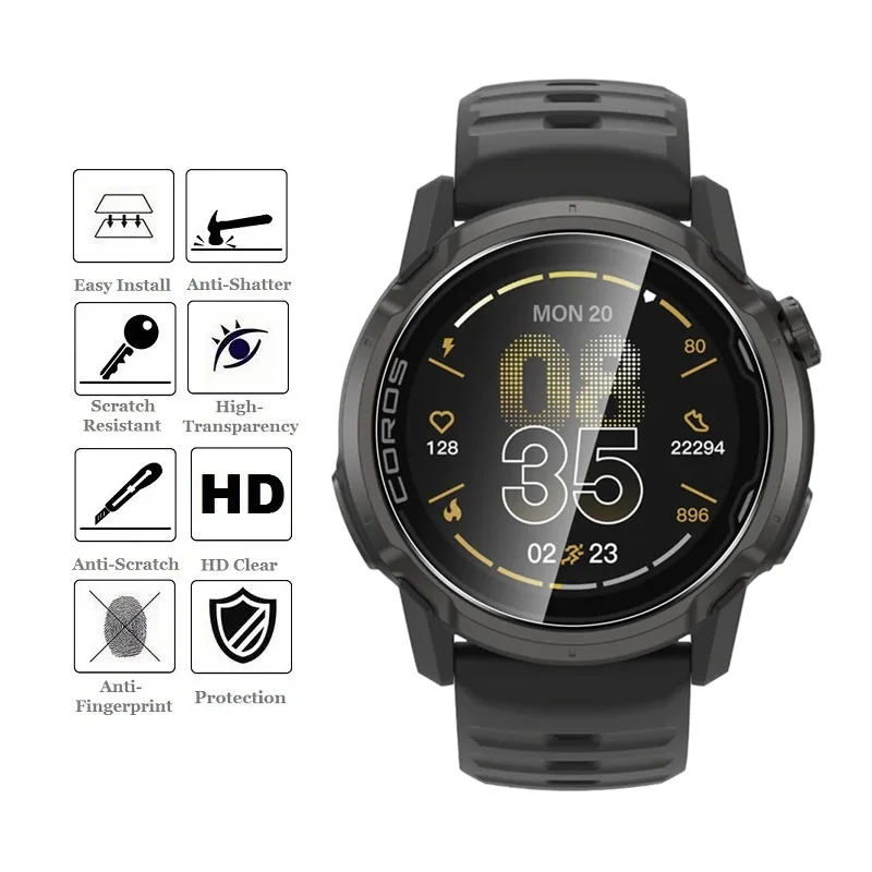 5PCS Smart Watch Screen Protector for COROS APEX 4 42mm / APEX 4 46mm Tempered Glass Scratch-Proof Protective Film
