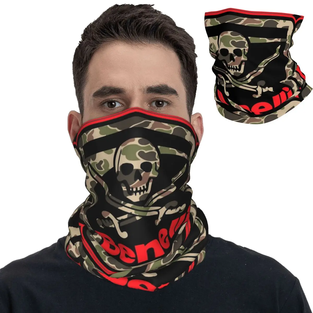 

Benelli Shotgun Operator Pirate Bandana Neck Gaiter Printed Mask Scarf Warm Headwear Fishing for Men Women Adult Washable