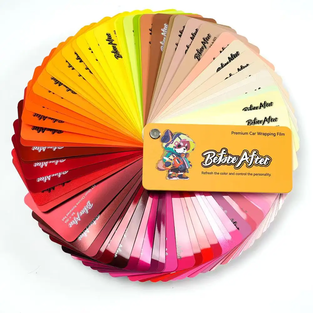 Beforeafter FILM Sample Book for PET Wrapping FilM Pvc Paint Protection Film Self Healing TPU Color PPF
