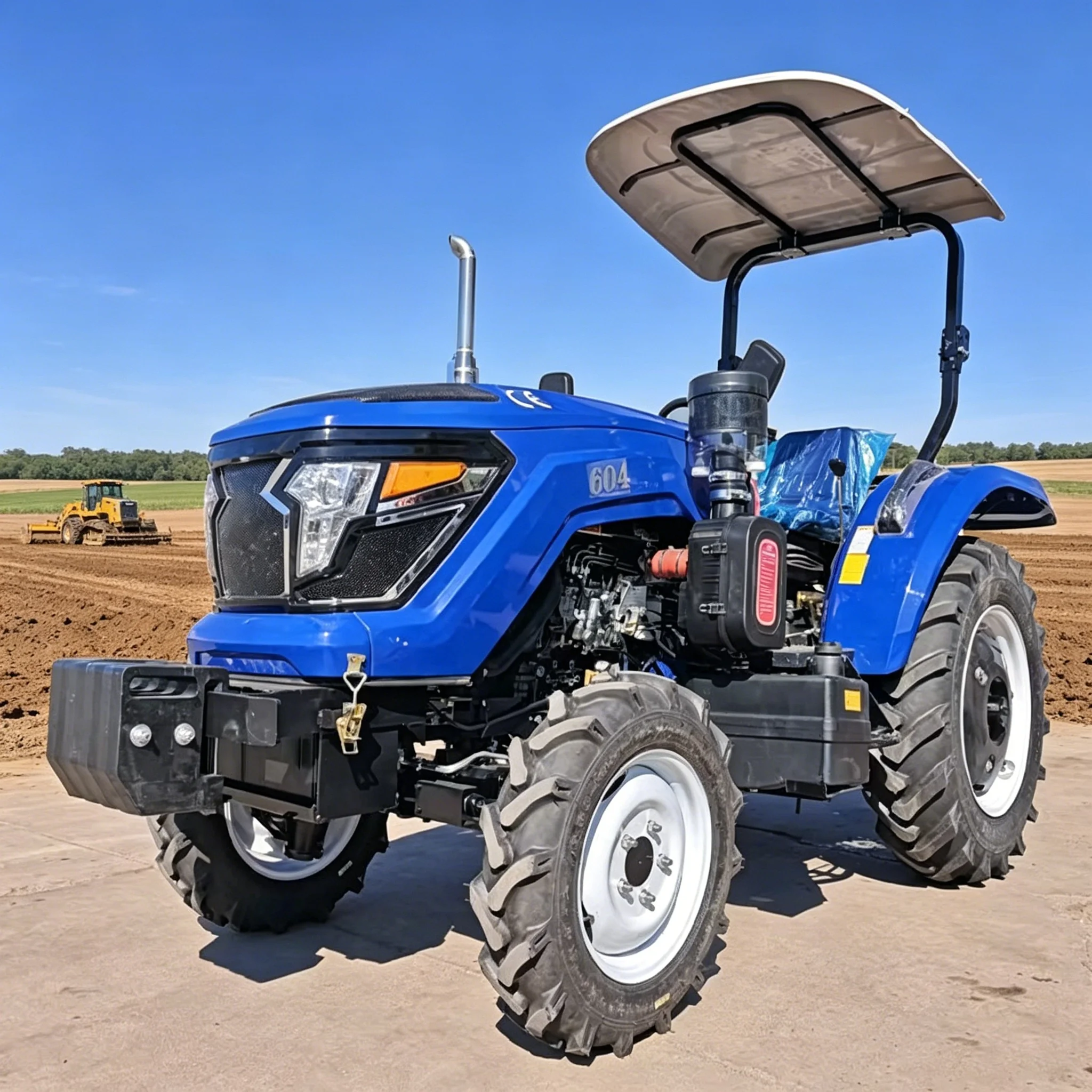 China Hot Sale Diesel Mini Tractor Four Wheel Drive Small Tractor 60HP Hydraulic Rubber Tire Rice Field Farm Tractors Customized