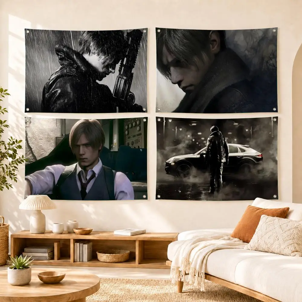 Leon Scott Kennedy Game Flags Flag Soft skin-friendly Durable Tapestry Outdoor party Home living room bedroom Decoration