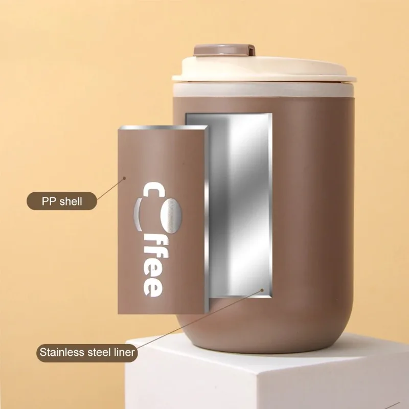 500ml Vacuum Flasks Coffee Cup with Straw Leak Proof Travel Stainless Steel Thermoses Hot Cold Milk Tea Coffee Water Thermos