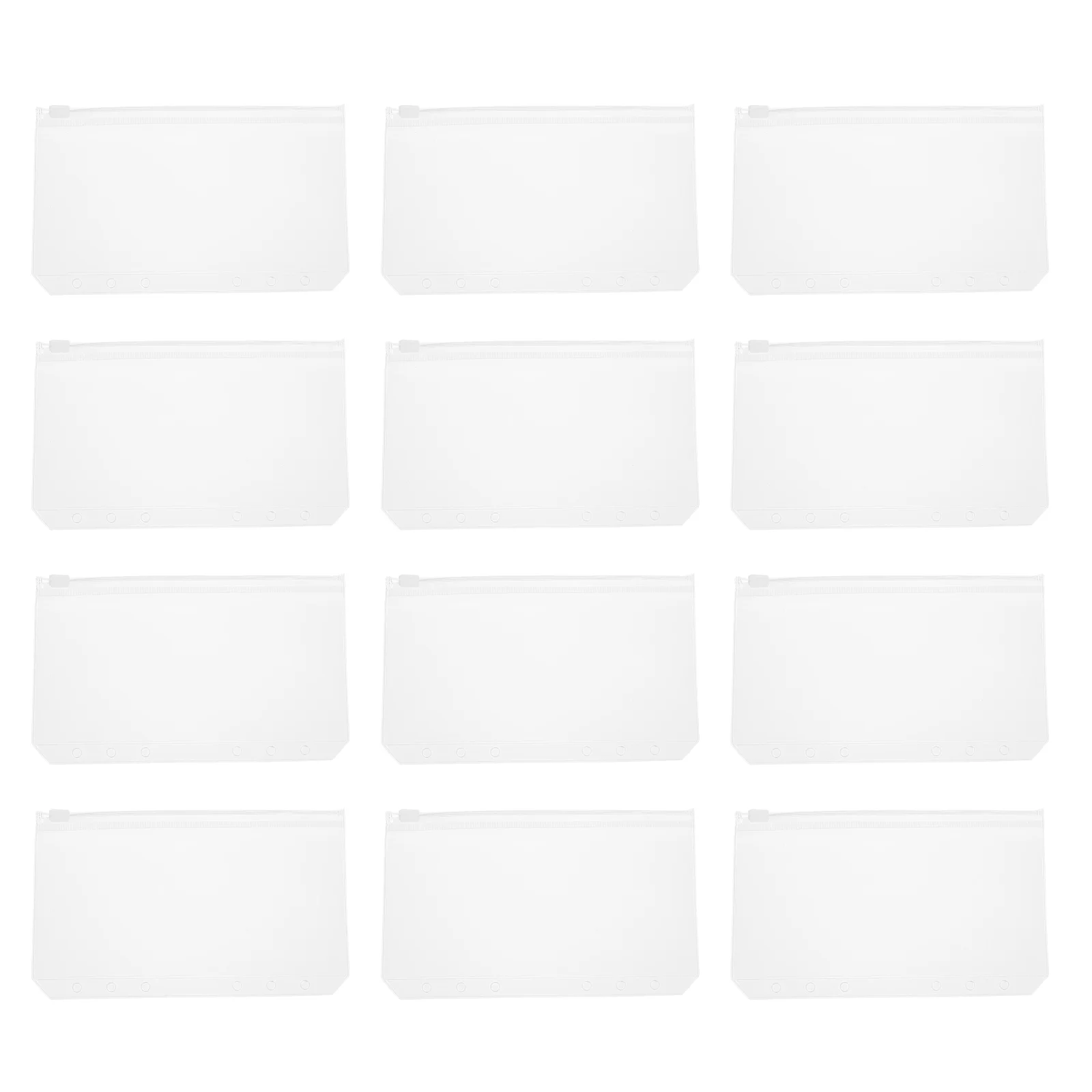 

12 Pcs Loose Leaf Zipper Bag Folders 6 Holes Binder Pockets Zipper Folders A6 Notebook Storage Document ganizer