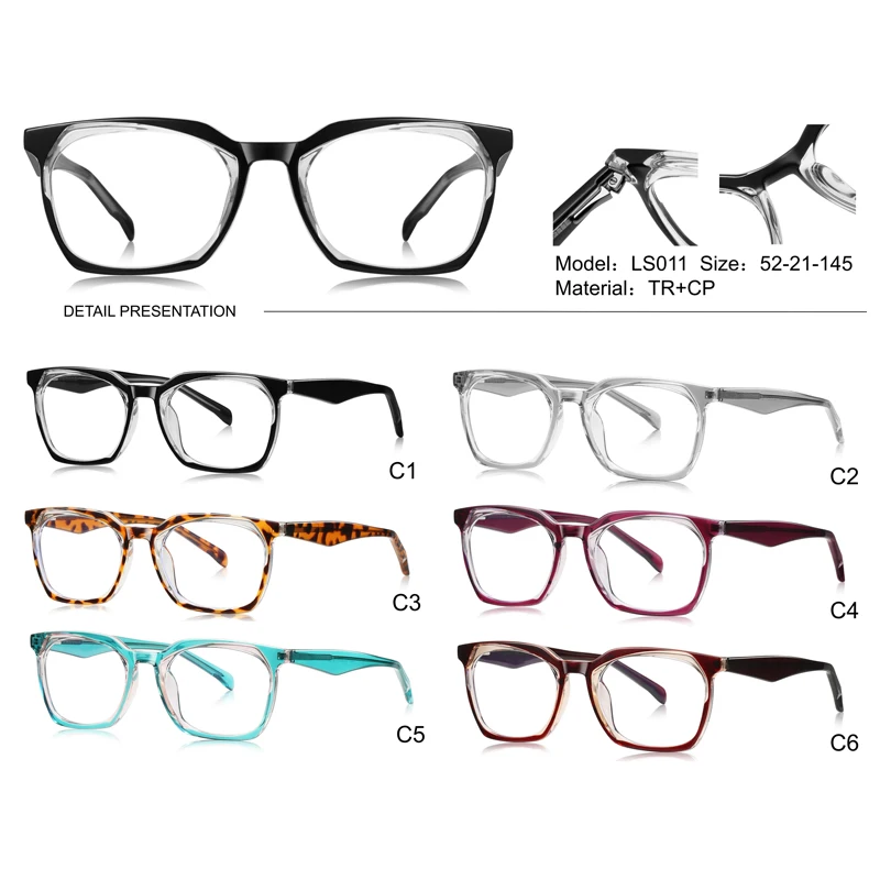 VCKA British Style Spring Eyeglasses Men And Women Prescription Customization Spectacles TR90 Anti-blue Light Photochromic Glass