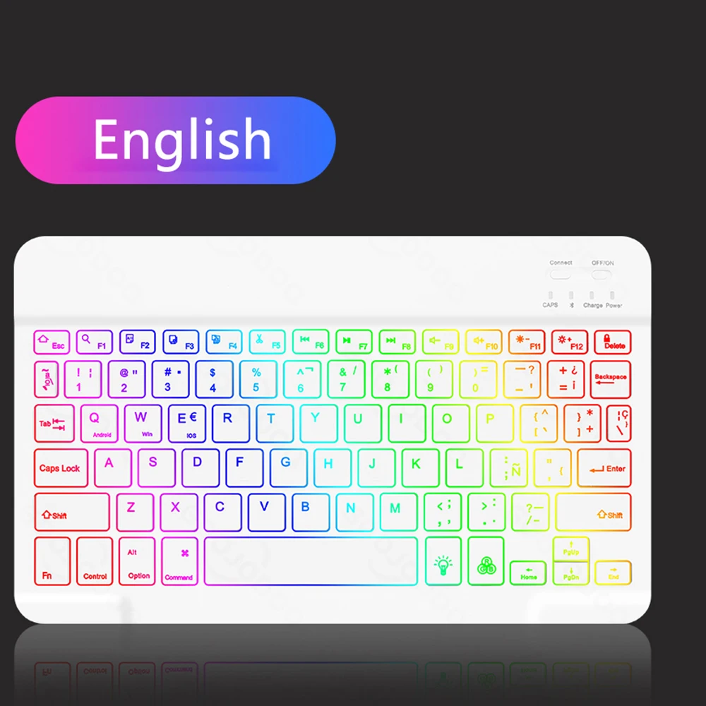 EMTRA Bluetooth-toetsenbord met achtergrondverlichting en achtergrondverlichting voor IOS Android Windows voor iPad Portugees toetsenbord Spaans toetsenbord en muis