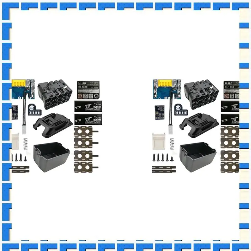 

ABNG 2X DIY BL1890 Battery Case Charging Protection Board Shell Box For 18V BL1860 9.0Ah With LED Battery Indicator