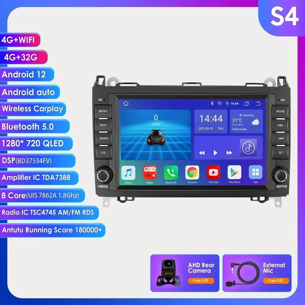 Android Auto Radio Voor Mercedes Benz B200 W245 W169 W639 B180 B160 B170 A150 W906 Auto Stereo Multimedia 8Inch Scherm Speler Gps