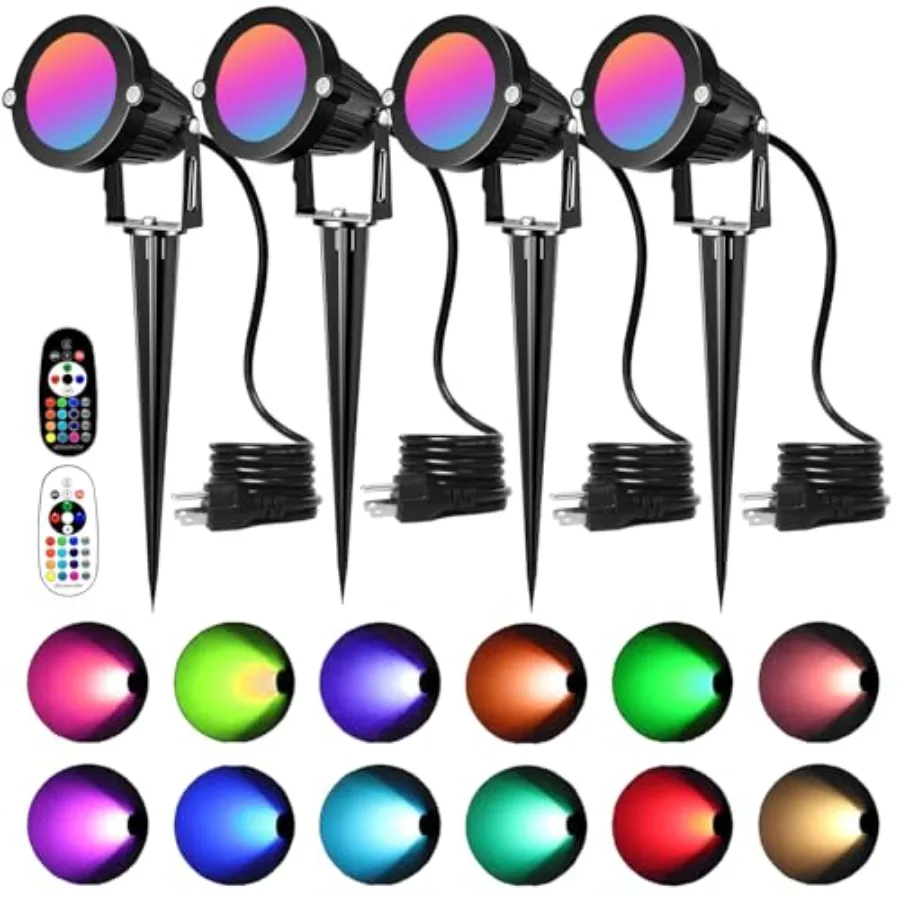 

RGB LED ландшафтный светильник с изменением цвета, уличный прожектор 110В, декоративный светильник для вечеринок, подключаемый к сети, 16 цветов