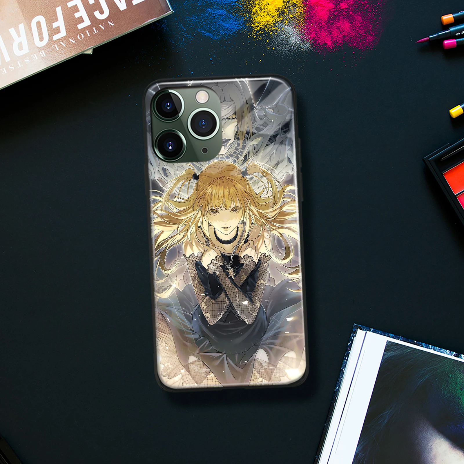 Rem Misa Amane Shockproof TPU Glass Manga Phone Protective Case for iPhone Xr Xs 12 13 Mini 11 14 15 16 Pro Max 7 8 15 16 Plus