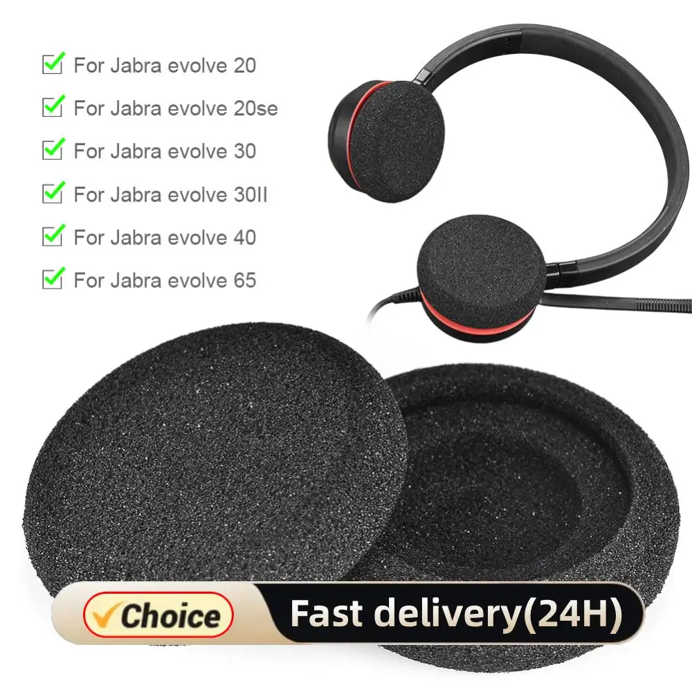 Coussinets d'oreille de remplacement pour la série Jabra Evolve, housse en mousse d'isolation phonique, Compatible avec les écouteurs Evolve