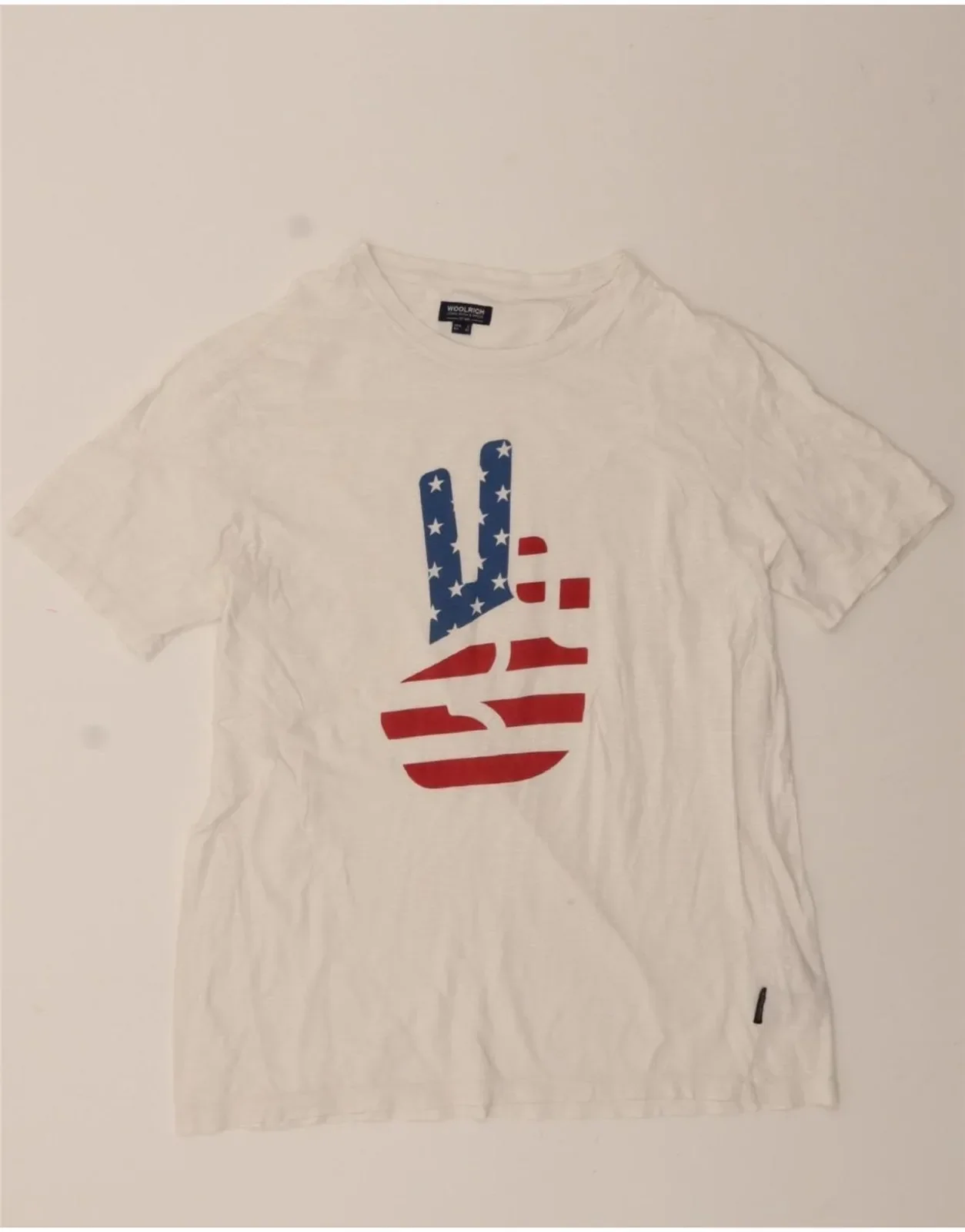 WOOLRICH Camiseta gráfica para hombre Top grande de algodón blanco BZ14