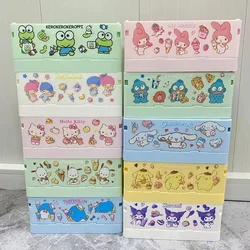 Ins Sanrio Kuromi Cinnamoroll Desktop Plastic Storage Baskets Organizer Box Folding Stackable Toy Storage Basket with Handle