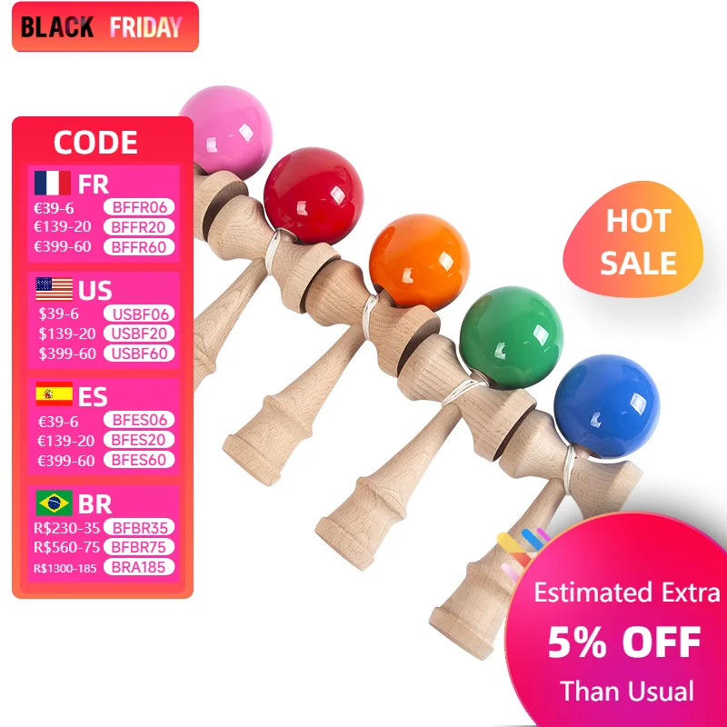 Children's Adult Outdoor Sports Competition Skill Ball Exercise Hand-eye Coordination Toy Japanese Wooden Kendama Ball Toys