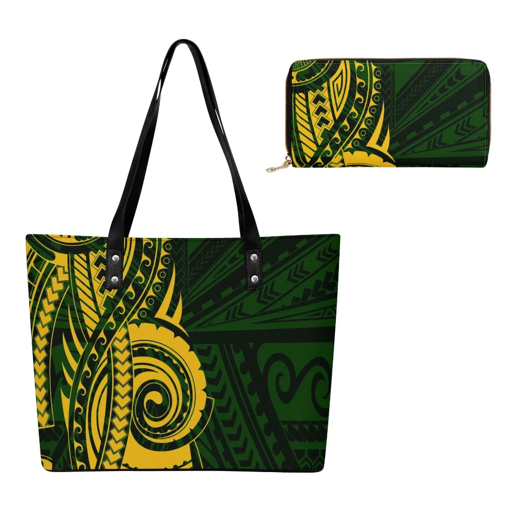 

Настраиваемый полинезийский художественный кожаный кошелек, набор сумок, женская повседневная сумка с принтом, изысканный дизайн, сумка для покупок