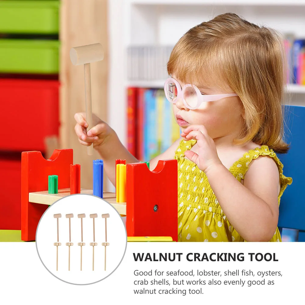 

20pcs Small Hammer Toys Children Mallet Wooden Seafood Cracking Tools Smooth Surface Easy Clean Safe Kids Portable Lightweight