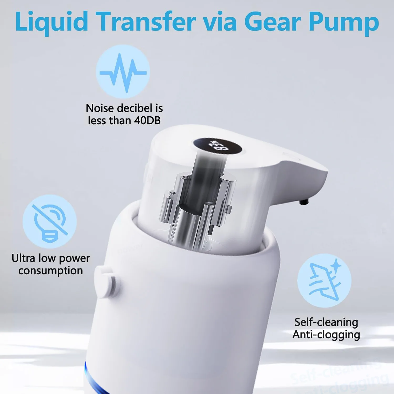 موزع صابون رغوي أوتوماتيكي بدون لمس من Xiaomi 420 مل، 4 مستويات قابلة للتعديل وقابلة لإعادة الشحن، مثبت على الحائط للمطبخ