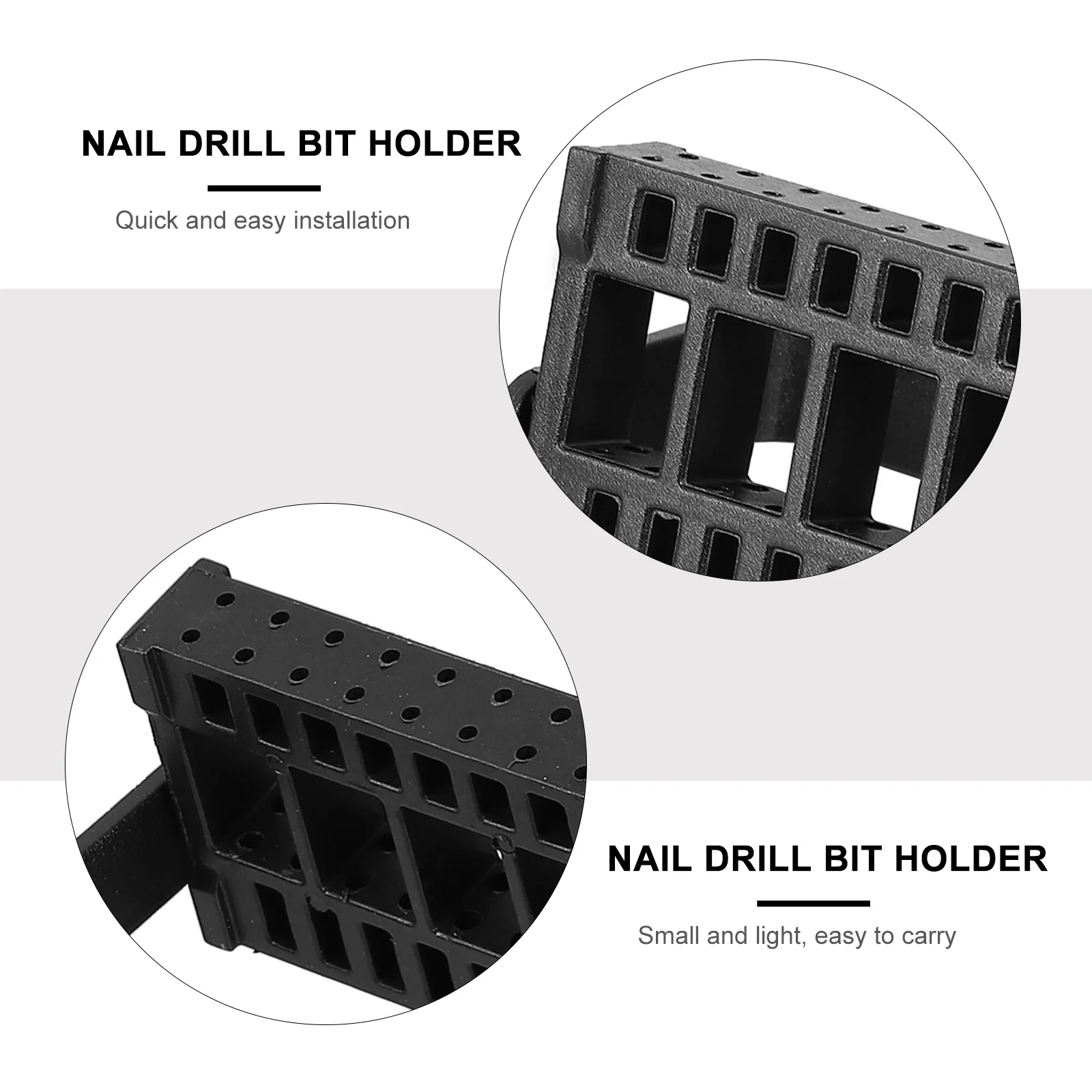 

2 pcs 16-Hole Drill Bit Holder Grinding Head Storage Organizer Rack For Home Salon Lightweight Manicure Polishing Accessory