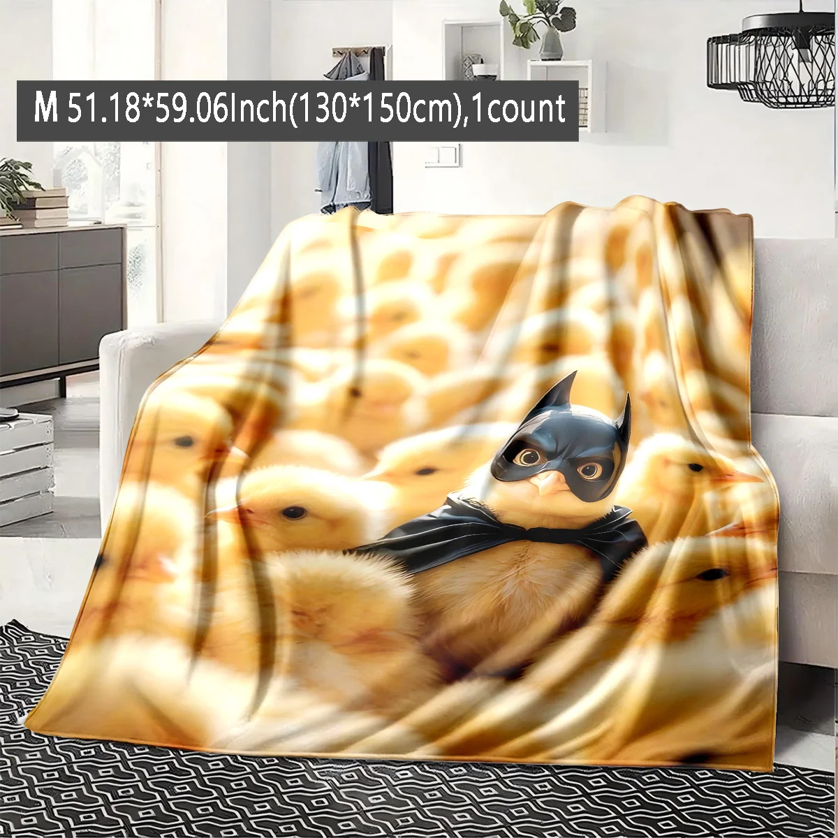 Kitten Funny and Trendy Theme Flannel printed blanket suitable for all seasons suitable for living room office sofa and travel