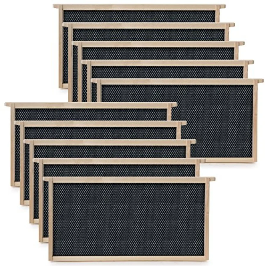 

Beehive 10 Deep Frame Kit with Foundations for Replacement Langstroth Beekeeping