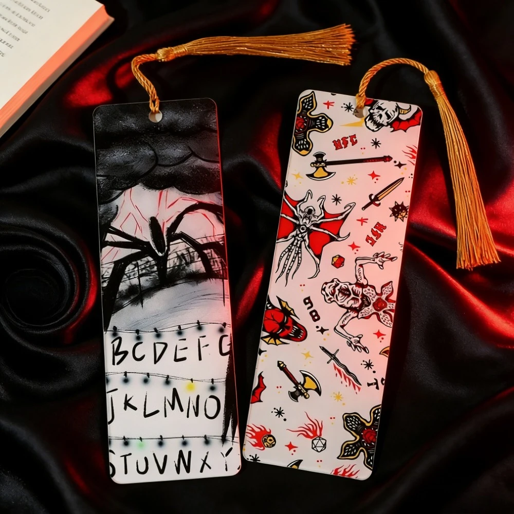 Hot Creative Acrylic Bookmark withTassel Horror Movie Themed Bookmark for Bookworm Student Stationery Teacher Office Supplies - view 4