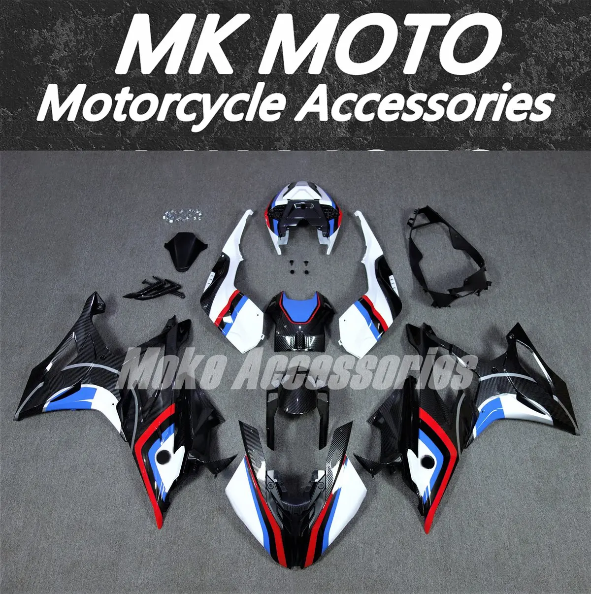 Fairings Kit Fit For M1000RR S1000rr 2019 2020 2021 2022 Bodywork Set Injection Red White Blue Black Carbon fiber texture