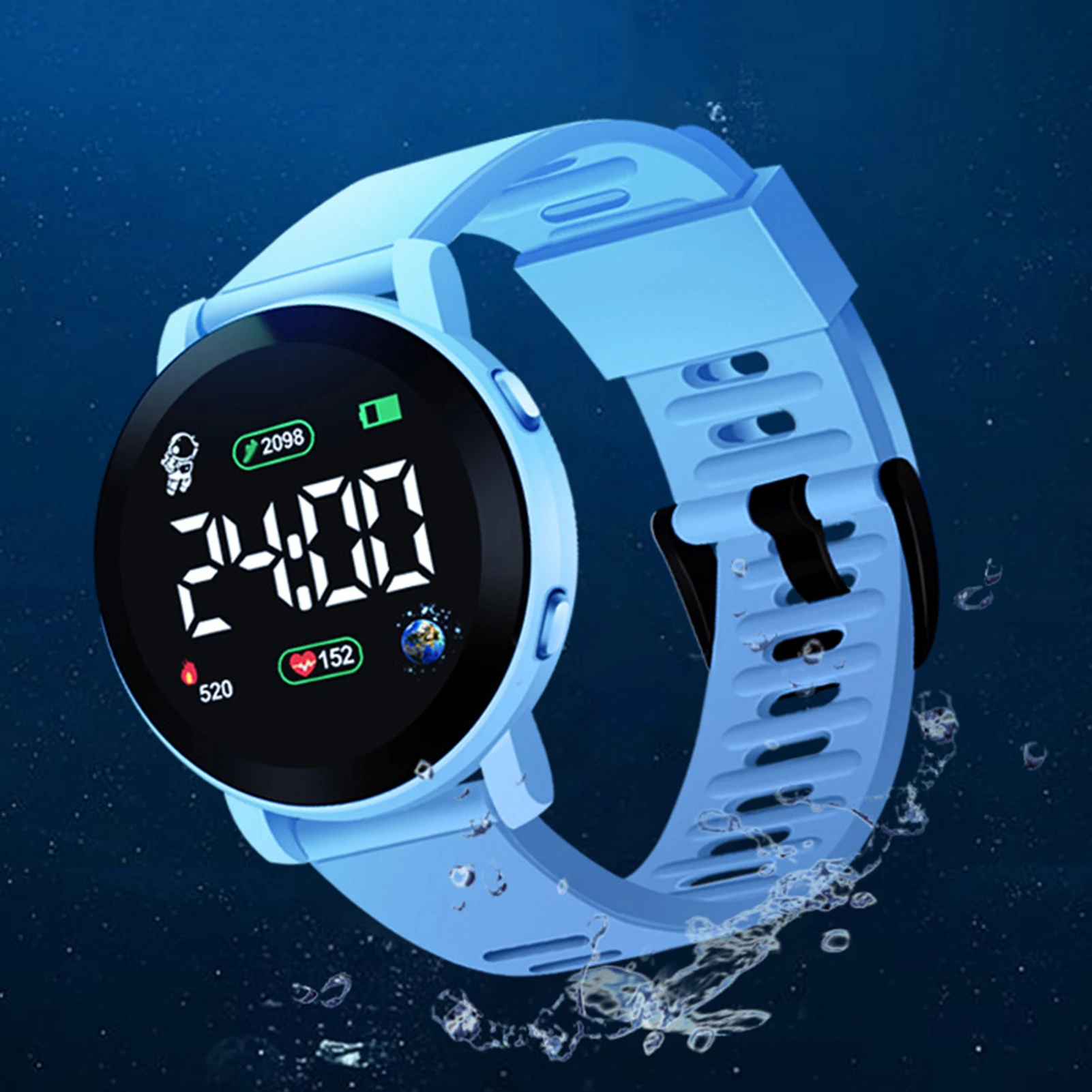 Montre-bracelet de sport étanche pour enfants, bracelet en silicone, écran LED, montre de sport électronique, cadeau pour garçons et filles