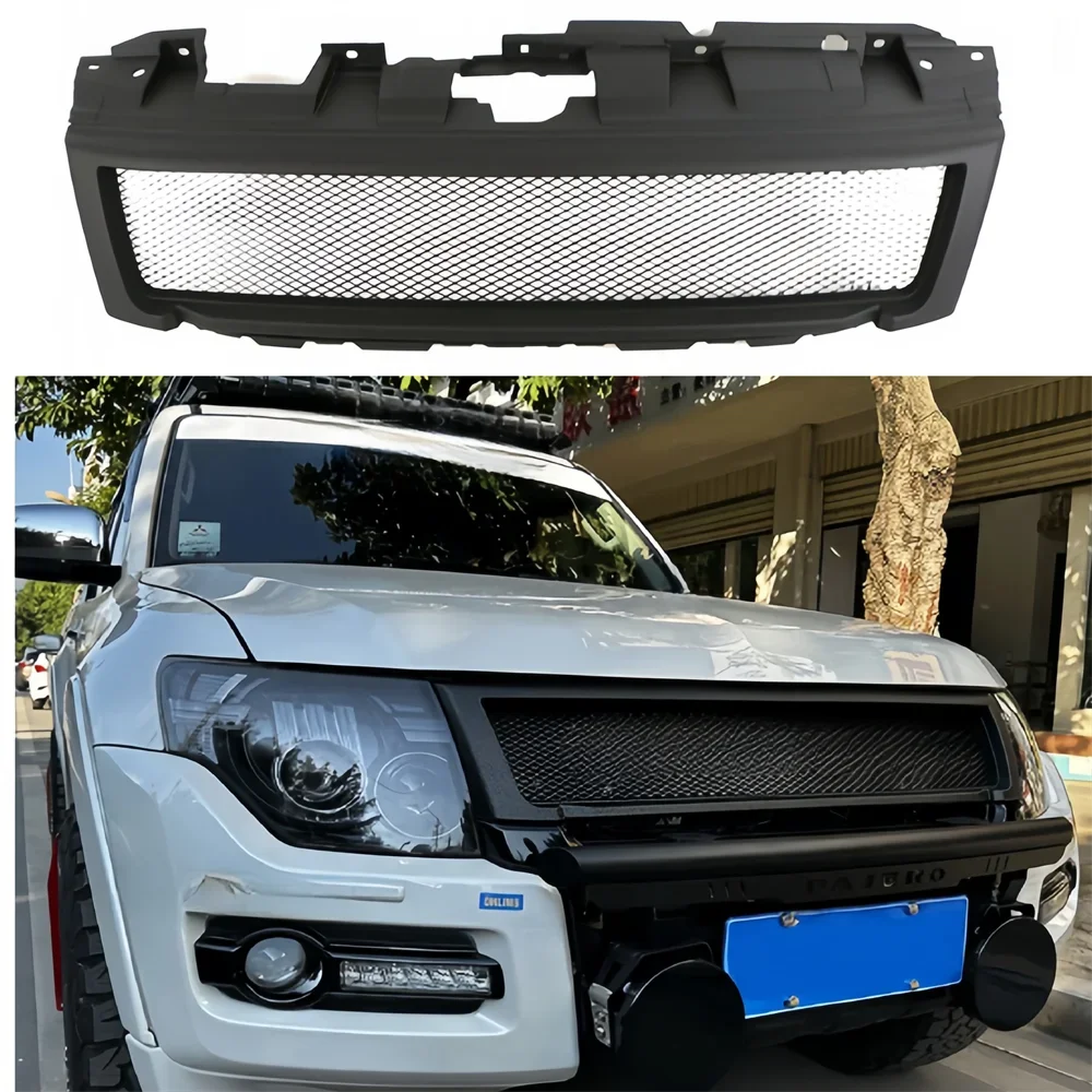 Parrillas delanteras de carreras aptas para Mitubishi Pajero V97 2015-2022 Abs parrilla accesorios para automóviles