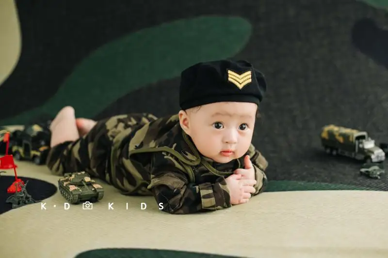 Special Forces Bai Bai Rizhao Male and Female Baby Camouflage Clothing Newborn Photography Clothing ニューボーンフォト  신생아